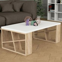 Table Basse Rectangulaire Basse Salon Canapé Table Basse en Bois Design Chêne Moderne