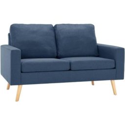 Canapé à 2 places Bleu Tissu Vidaxl Blue