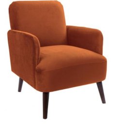 Fauteuil rétro velours - Brooks - Couleur - Rouille Drawer