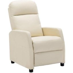 Vidaxl - Fauteuil inclinable Blanc crème Similicuir Blanc crème