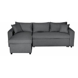 Canapé d'Angle maria Réversible et Convertible avec Coffre en tissu - Gris foncé - Gris foncé
