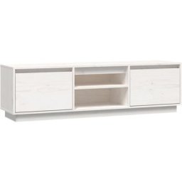 Meuble tv Blanc 140x35x40 cm Bois de pin massif Vidaxl White