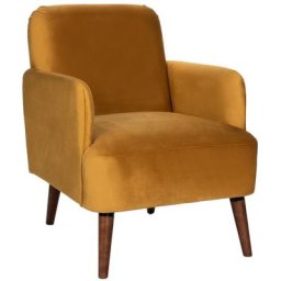 Fauteuil rétro velours - Brooks - Couleur - Jaune moutarde Drawer