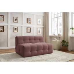 Canapé modulable BOBOCHIC - Chauffeuse 2 places sans accoudoir pour canapé modulable KLEBER Rose