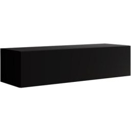 Meuble tv suspendu 1 porte Meuble tv de salon 120 x 30 x 40cm Noir Finition brillante Modèle Berit