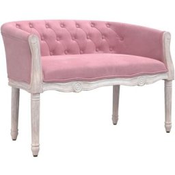Banc Rose 98x56x69 cm Velours Vidaxl Rose