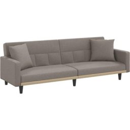 Vidaxl - Canapé-lit avec coussins taupe tissu Taupe