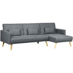 Homcom - Canapé d'angle convertible 3 places design scandinave - réversible, effet capitonné, 3