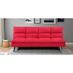 Designetsamaison - Banquette Clic Clac 3 places rouge - Vanan Rouge