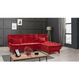 Canapé d'angle convertible Butterfly 225 x 160 cm - Couleur: Anthracite - Angle: Gauche - Anthracite