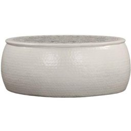 Table basse de salon, Table Café, Aluminium martelé 70 x 30 cm Blanc OIB7551E - Blanc