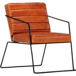 Vidaxl - Fauteuil Brun roux Cuir véritable Marron pâle