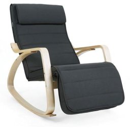 Songmics - Fauteuil à Bascule, Chaise berçante, avec Repose-Pieds réglable à 5 Niveaux, avec