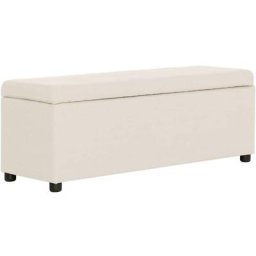 Banc avec compartiment de rangement 116 cm Crème Polyester Vidaxl Crème