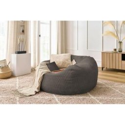 Pouf Bobochic Pouf ultra moelleux voltaire velours côtelé Taupe - Taupe