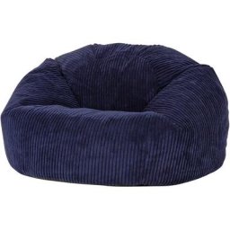 Icon - Pouf Classique en Velours Côtelé Kingston, Fauteuil Pouf pour Adultes, 85cm x 50cm, Bleu