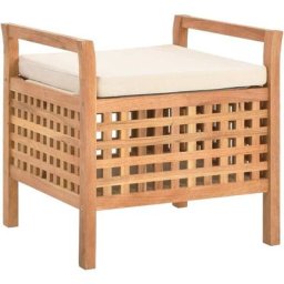 Banc de rangement 49x48x49 cm Bois de noyer massif Vidaxl n/a