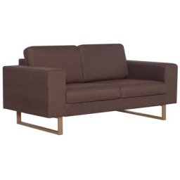 Vidaxl - Canapé à 2 places Tissu Marron Brown