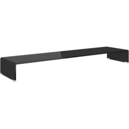Meuble tv/ Support pour moniteur 120 x 30 x 13 cm Verre Noir Vidaxl Noir
