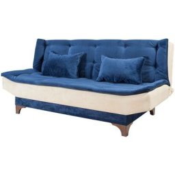 Cotecosy - Canapé 3 places convertible clic-clac Lefkada Tissu Bleu foncé - Bleu foncé