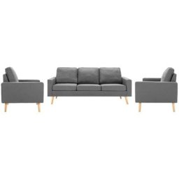 Vidaxl - Ensemble de canapés 3 pcs Tissu Gris clair Light grey