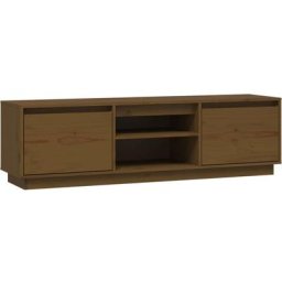 Meuble tv Marron miel 140x35x40 cm Bois de pin massif Vidaxl Honey brown