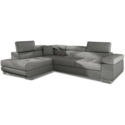 Canapé d'angle gauche convertible Marius Gris - Gris