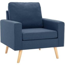 Fauteuil Bleu Tissu Vidaxl Bleu