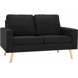 Canapé à 2 places Noir Tissu Vidaxl Noir