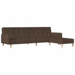 Vidaxl - Canapé-lit à 2 places avec repose-pied Marron Tissu Marron