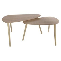 Tables gigognes en bois galet (Lot de 2) - Naturel