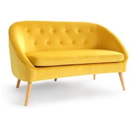 Canapé banquette en velours sonia jaune - Jaune