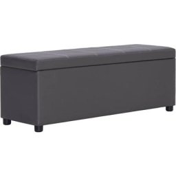 Banc avec compartiment de rangement 116 cm Gris Similicuir Vidaxl Gris