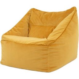 Pouf Fauteuil en Velours Natalia, xxl, Pouf de Salon Géant, Pouf Poire Adultes, Jaune Ocre - Jaune