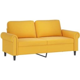 Canapé à 2 places Jaune 140 cm Velours Vidaxl Jaune