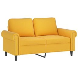 Canapé à 2 places Jaune 120 cm Velours Vidaxl Jaune