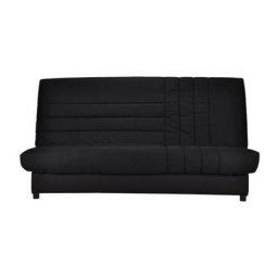 Bultex - comfort Banquette clic-clac 3 places -Tissu noir - Made in France - l 192 x p 95 cm - beija
