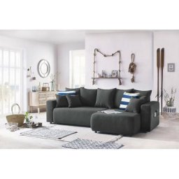 Canapé d'angle convertible BOBOCHIC - Canapé d'angle réversible convertible coffre ENVY tissu chiné