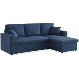 Canapé d'angle convertible en tissu - ida - 3 places, fauteuil d'angle réversible coffre rangement