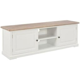Vidaxl - Meuble tv Blanc 120 x 30 x 40 cm Bois Blanc et marron