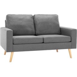 Canapé à 2 places Gris clair Tissu Vidaxl Gris clair