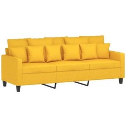 Vidaxl - Canapé à 3 places Jaune clair 180 cm Tissu Jaune clair