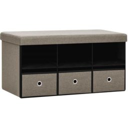 Vidaxl - Banc de rangement pliable Taupe 76x38x38 cm Faux lin Taupe