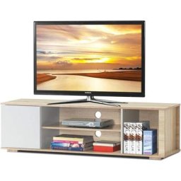 Meuble tv, Console Multimédia pour tv Jusqu'à 55'' avec Gestion des Câbles de Style Moderne