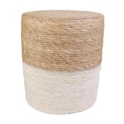 Pouf jonc de mer blue lagoon - Naturel et blanchi