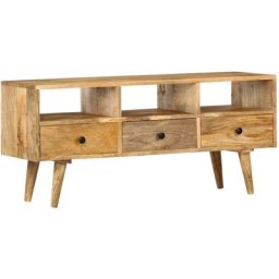 Vidaxl - Meuble tv 110x36x50 cm Bois massif de manguier Brun
