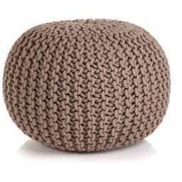 Pouf tricoté à la main Coton 50 x 35 cm Marron vidaXL - Brown