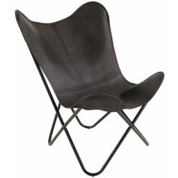 Chaise papillon Buffalo 75x75x87 cm Noir Lesli Living - Noir