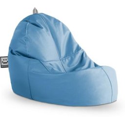 Pouf Lounge Similicuir Indoor Céleste Happers Bleu Ciel