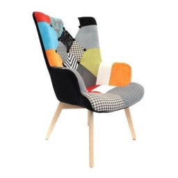 Fauteuil à motifs patchwork Helsinki - Multicolore - h 99,5 x l 66 x p 72 cm - Livraison gratuite